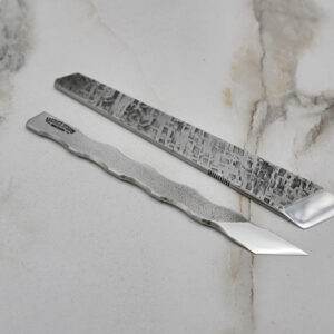 2 Piece Leatherstraps Combo, Classic Forged Skiving Knife, Mystery Scalpel Set, marble surface