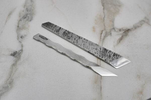 2 Piece Leatherstraps Combo, Classic Forged Skiving Knife, Mystery Scalpel Set, marble surface