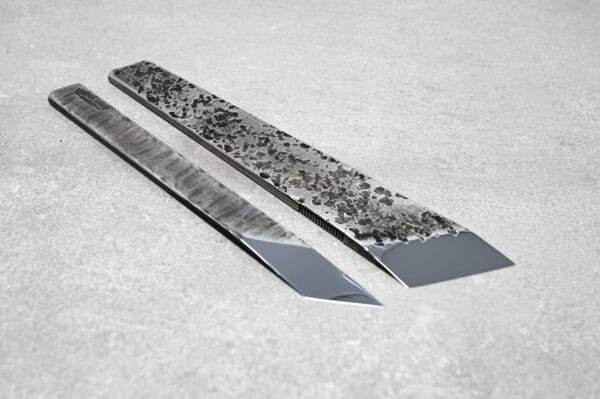 A Halloween Special! - 3 Piece Full Set of knives laying on top of a concrete surface.